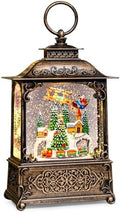 Christmas Snow Globes Lantern with Music, Winter Village Scene Snow Globes with Swirling Glitter Effects, USB/Battery Powered with 6-Hour Timer, Christmas Decorations by COZYPAVILION