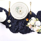 12 Pack Navy Blue Cheesecloth Table Runner 10Ft 23 x 120 Inch - Image 3