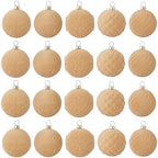 Garvee 25Pcs Flocked Christmas Ball Ornaments Set - Vintage Velvet Texture, Multi-Functional Holiday Decor by Garvee