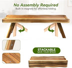 Acacia Wood 3 Tier Cupcake Stand, Serving Tray for Party, Foldable Dessert Table Display Set, Tiered Tray Decor for Party, Birthday, Wedding, Christmas - Image 4