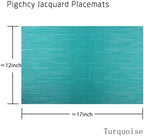 PIGCHCY Placemats Set of 12 Washable Durable Place Mats Vinyl Heat Resistant Non-Slip Table Mats Indoor Outdoor (Turquoise) - Image 2