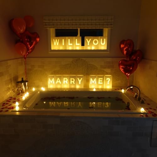 Will You Marry Me? Luminary Bags with LED Tea Light Candles, Balloons, and Rose Petals – Romantic Decorations for Proposals, Anniversaries, and Special Moments - Image 3