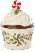 Lenox Holiday Bakeshop Cupcake Christmas Candy Jar with Lid by Lenox
