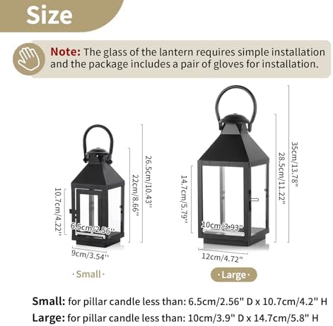 NUPTIO Black Decorative Candle Lantern: Metal Pillar Candle Holders - Image 3