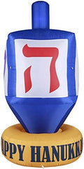 8.5 FT Giant Hanukkah Inflatable Dreidel - Yard Decor with Built-in Bulbs, Tie-Down Points, Chanukah Outdoor Decoration with Powerful Built in Fan by Gardenised