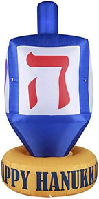 8.5 FT Giant Hanukkah Inflatable Dreidel - Yard Decor with Built-in Bulbs, Tie-Down Points, Chanukah Outdoor Decoration with Powerful Built in Fan by Gardenised