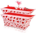 Oudain 2 Pcs Valentine's Day Stretch Table Cover 6 ft Red Heart Tablecloth by Oudain
