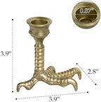 NIKKY HOME Gold Claw Foot Taper Candle Holders Set of 2, Gothic Decor - Image 4