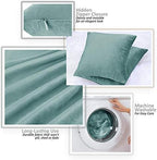 Nestl Throw Pillow Covers, Cozy Velvet Decorative Outdoor Pillow Covers 20X20 Inches, Soft Solid Cushion Covers for Sofa, Bed and Car, Set of 4 - Teal - Image 3