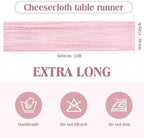 LemonRoad 4 Pcs Cheesecloth Table Runners Boho Gauze Fabric,Dusty Pink - Image 2
