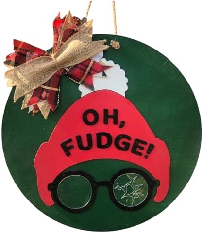 Wood front door sign Wood sign Home decor Welcome sign Sign for front door House warming gift Wedding gift (Oh Fudge-DS084(NC) P010, 18" Width) by Unknown