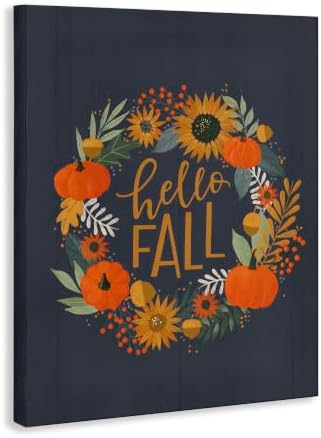 Hello Fall Sunflower Pumpkin, 30 x 40 Inch Canvas Wall Art - Image 2
