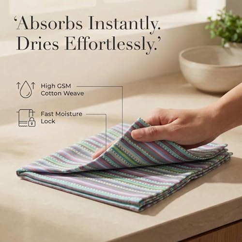 Urban Villa Cloth Napkins Cotton 20x20 (Set of 12) Multi Blue - Image 3