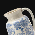 Ceramic Vintage Vase Flower Decorative Vase Chinoiserie Decor Rustic Farmhouse Retro Floral Vases for Table Bookshelf Mantel Kitchen Living Room Office - 9.5" Blue - Image 5