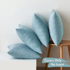 MIULEE Pack of 4 Decorative Outdoor Throw Pillow Covers Linen Waterproof Pillow Covers Summer Farmhouse Cushion Cases for Patio Garden Tent Balcony Couch Sofa 18x18 Inch Blue Gray - Image 6