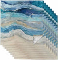 Blue Coastal Cloth Napkins Set of 8, Holiday Napkins for Baby Shower, Spring Summer Ocean Beach Nautical Sea Wave Washable Reusable Dinner Napkins for Cocktail Wedding Party, 20 x 20 Inch by Boanket