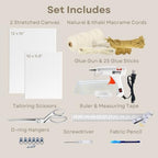 DIY Rope Canvas Kit for Beginners - Complete Macrame Ropes Supplies & Tools | DIY Macrame Art Wall Hanging Decor Starter Set, Craft Kits for Adults, Boho Wall Art Aesthetic Home Decoration (Khaki) - Image 3