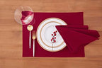 Solino Home Cotton Linen Placemats Red Soft Woven, 14 x 19 in, Set of 4 - Image 2