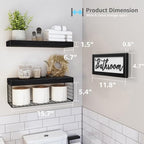 QEEIG ‎Bathroom Shelves with Decor Sign (Black, 15.7") - Image 3