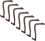 Lulu Decor,100% Cast Iron 8" Brown Straight Branch Stocking Holder for mantle Holds Up to 9 lbs Low Profile Design with Rubber Grip Ideal for Christmas Stockings Garland Holder Antler shape (Set of 7) by LuluDecor