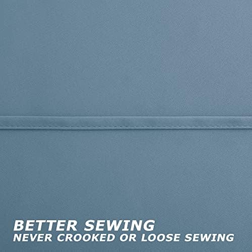 KOUFALL Slate Blue Window Treatments Curtains for Bedroom Living Room 2 Panels Set 2 Inch Grommet Holes Blackout Thick Thermal Insulated Curtains,90 Inches Long,Greyish Blue - Image 6