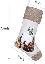 LUBOT New Christmas Stockings Set of 4 Pack 20" Large Rustic Traditional Holiday Fireplace Hanging Decorations Classic Plush Mantel Décor Xmas Soft Stocking Thick for Family - Image 5