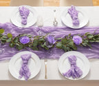 20 Pack Lavender Cheesecloth Table Runner 17x108 Inch Boho Wrinkled Sheer Gauze Cheese Cloth Table Runner Bulk Decor for Wedding, Bridal Shower, Birthday Party - Image 5