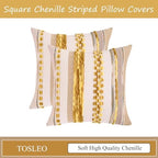 Boho Throw Pillow Covers 18x18 Set of 2 Yellow - Image 5