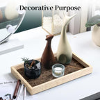 YMXYJM Real Natural Marble Tray for Bathroom, Genuine Marble Stone Vanity Tray, Luxury Storage Trays for Kitchen, Vanity, Home Decor, Dresser, Non-Resin/Non-Ceramic, 12"x 8"x 1.2", Beige & Brown - Image 4