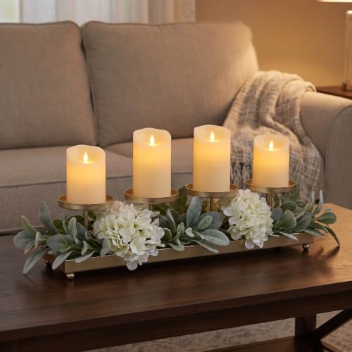 Seraphic Gold Iron 4-Pillar Candelabra – Elegant Tabletop Candle Holder Centerpiece for Weddings, Dining, Parties & Home Decor - Image 3
