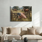 ZERILYN Ship Next Day – Patriotic Canvas Wall Art, American Flag Pictures, Farmhouse Canvas Prints, Rustic Wall Decor, Americana Living Room Artwork, Large Canvas Prints, Made in USA - Image 2