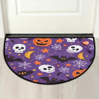Skull Web Pumpkin Door Mat for Indoor Entrance Half Round Doormat Door Mats Absorbent Welcome Mats 24" x 36" Floor Mats Non-Slip Entryway Rug for Home Bathroom - Image 7