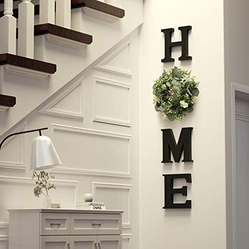Wooden Home Letters with Wreath Artificial Eucalyptus Modern Decorative Hanging Farmhouse Sign for Living Room & Kitchen - Housewarming & Couple Gifts - Christmas Decoration - Image 4