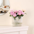 Ribbed Vase, Fluted Glass Vase for Flowers, Clear Flower Vases for Tulips, Modern Vases for Living Room, Dining Table, Office, Bedroom, Mantle, Shelf, Wedding, 7 Inch - Image 5