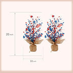 idyllic 2-Pack Berry Table Tree Artificial 4th of July Tabletop Decor - Patriotic Decoration with Stars Arrows Linen for Memorial Day, Independence Day, Veteran Day(19-inch Height) - Image 3