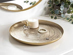 Kate and Laurel Stovring Mid-Century Tray, 16 Inch Diameter, Gold, Modern Tray for Serving, Storage, and Display - Image 2