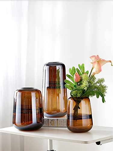 Modern Minimalist vase, Crystal Glass vase, vase, Flower vase, Dried Flower vase（Amber） - Image 4