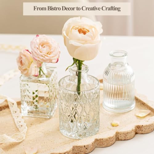 Clear Glass Bud Vase Set of 22 Pcs,Small Bud Vases in Bulk,Glass Crystal Flower Vases Table Centerpieces for Party Event Wedding Decor Baby Shower Decorations (Clear, 22 Pcs) - Image 5