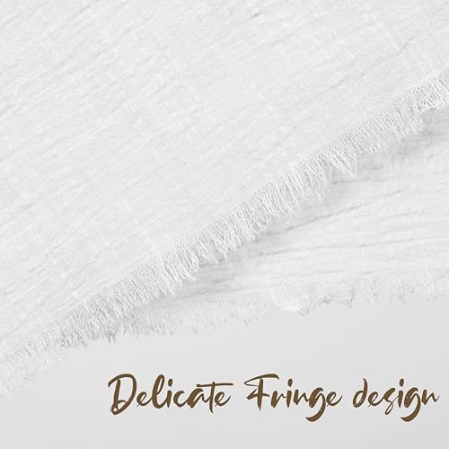 Pesonlook 60 Pcs White Cotton Linen Napkins with Fringe, 16x16 Inches - Image 4