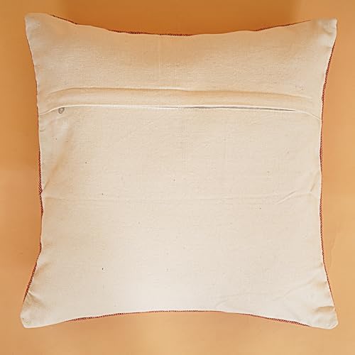 Indian Cotton Cushion Cover Sabra Kilim Pillow Cover Designer Decorative Sofa 18x18 Inche Handwoven Cushion Case for Farmhouse Home Decor Spring Decorative Pillow (Pattern 8) - Image 4