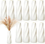 Didaey 10 Pack White Plastic Vases Bulk for Centerpieces,Retro by Didaey