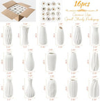 16packs Small White Ceramic Vases - Mini Flower Vases for Centerpieces - Image 2