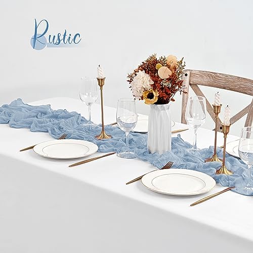 30 Pack Dusty Blue Table Runner 10Ft Cheesecloth Table Runner Boho Gauze Cheese Cloth Table Runners Romantic Long Sheer Fabric Table Runners for Wedding Party Bridal Shower - Image 7