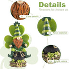 7.7" St Patricks Day Decorations, Leprechaun Figurine Pot of Gold - Image 3