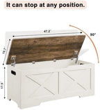 Timberer 47.2" Storage Chest, Wooden Storage Bench, Entryway Shoes Bench - Image 3