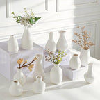 White Bud Vases Set of 12, Small Ceramic Mini Pottery Vases by Tenforie