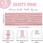 12 Pack Dusty Pink Table Runner Cheesecloth 10Ft Gauze Cheese Cloth Table Runner 35x120 Inch Boho Sheer Rustic Fabric for Holiday Party Decor Baby Shower Wedding Decorations - Image 2