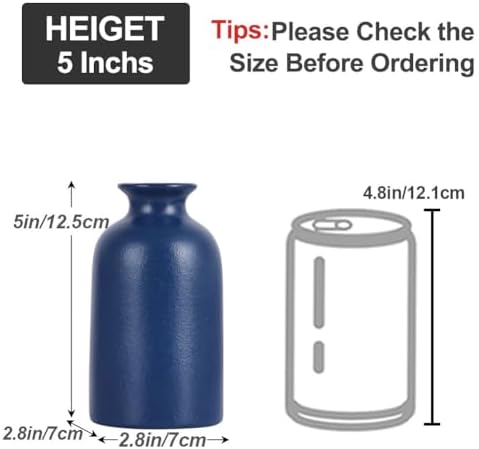 Blue Bud Vases Set of 6 - Mini Blue Ceramic Vases for Flowers, Modern Bud Vase for Table Decor, Boho Small Vase for Home Decor, Centerpieces in Bulk for Wedding, Home, Table, Party Decor - Image 2