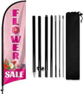 Flower Sale Feather Flag 8Ft Tall - Vibrant Floral Design Polyester Flag with Carbon Fiber Pole - Professional Florist Signage & Garden Center Outdoor Banner for Storefront Visibility by FSFLAG