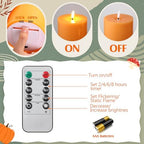 Retisee 3 Pcs 6/8/12" Fall Orange Flameless LED Candle Decor for Home - Image 4